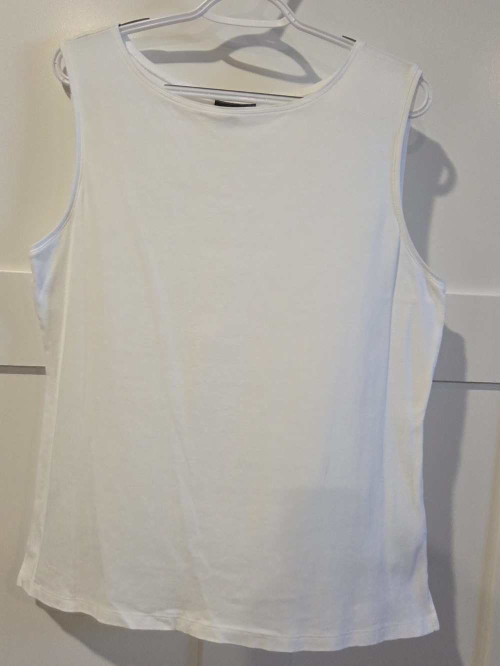 Style & Co. White Sleeveless Tank Top Large 100% Cotton